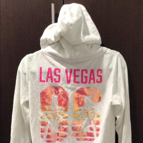 VS Pink Las Vegas Hoodie. White. Small. - Picture 6 of 6
